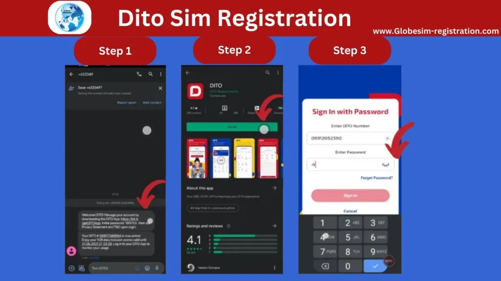 DITO SIM Registration via SMS Link Method