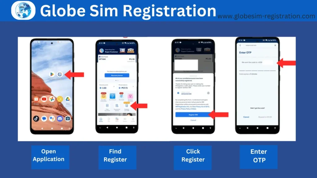 Globe SIM card Registration via GlobeOne App