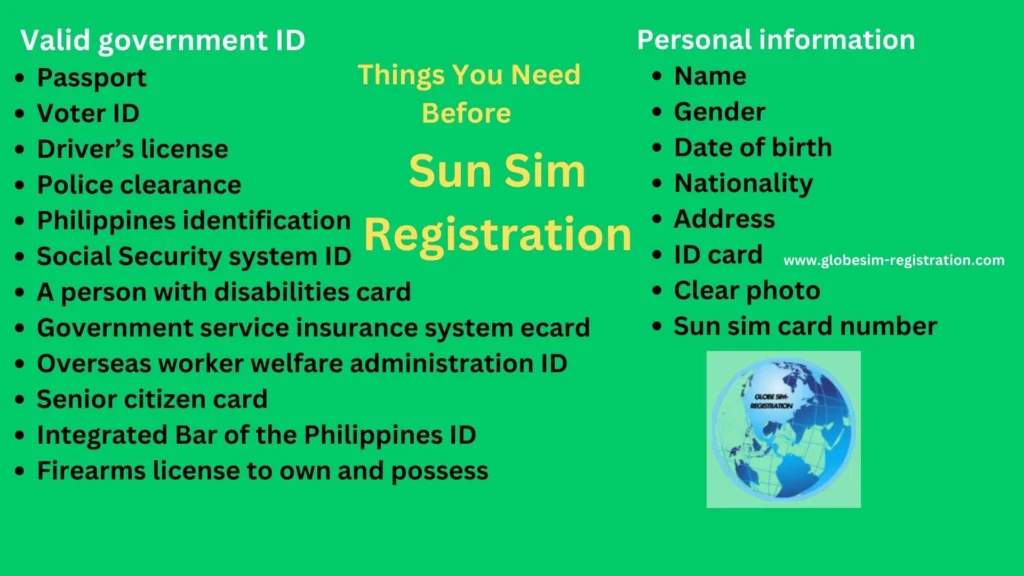 Important Required Credentials sun sim registration