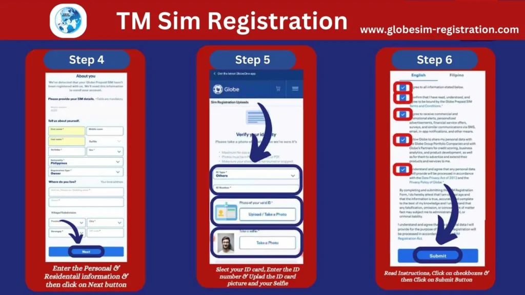 TM SIM Registration via GlobeOne App