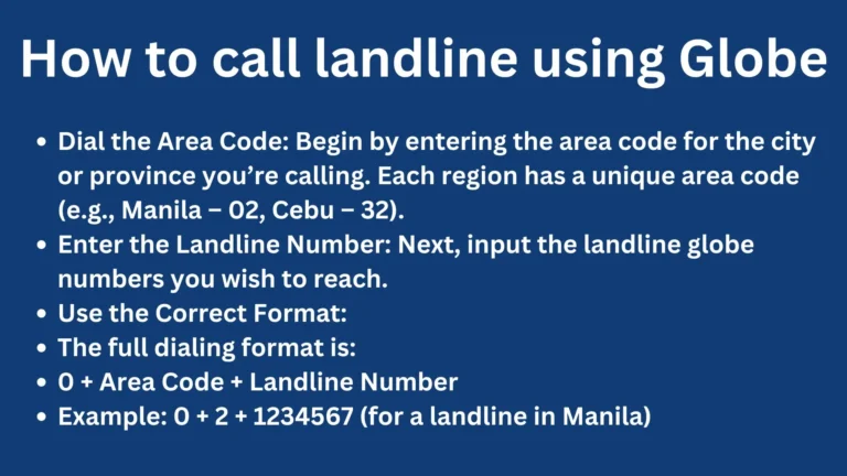 How to call landline using Globe